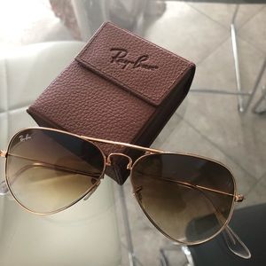 Ray-ban foldable aviators brown lenses